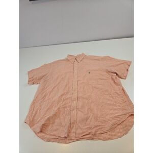 Ralph Lauren Shirt Mens 3XB Orange White Gingham Check Classic Fit Button Down